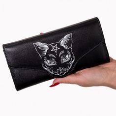 BANNED Black Cut Anchor Wallet Geldbörse Clutch Gothic Punk Rockabilly NEU