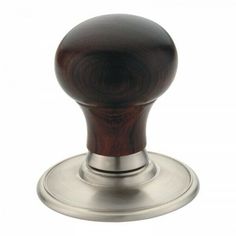 56mm Solid Cottage Wood Mortice Door Knob Set With Plain Polished Brass Roses