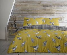 Rapport Pheasants Birds Novelty Checked Reversible Duvet Cover Bedding Set