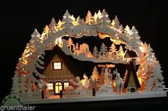 Excl.3D-Schwibbogen-Erhöhung Sockel Bergdorf Erzgebirge NEU Lichterbogen