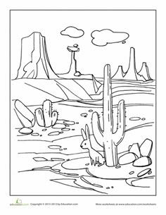 Worksheets Desert Coloring Page