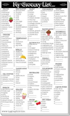 recipe with shopping list