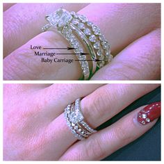 Show Me Stacked Wedding Rings Bling Diamond And Ring First Comes Love Then Marriage The Baby In Carriage