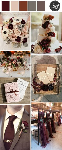 burgundy and blush vintage wedding ideas Vintage Wedding Colors, Winter Wedding, Vintage Weddings, Romantic Weddings, Vintage Colors