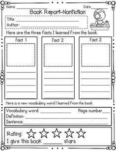 book report sheet