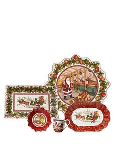 Villeroy /& Boch Annual Christmas Edition 2017 Small Bowl Santa In Train in Center