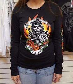 Sons of Anarchy SOA Samcro Forever Reaper Long Sleeve Shirt Nwt