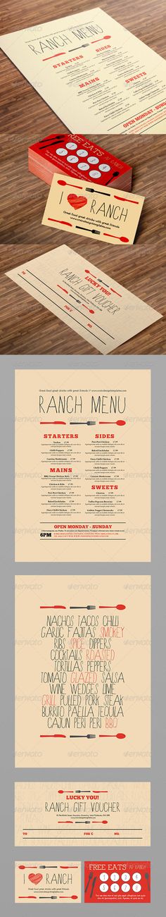 42 best voucher inspiration images on pinterest gift cards gift restaurant menu loyalty card and gift voucher food menus print templates