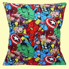 Captain Marvel Cushion Cover 16x16 inch 40cm Comic Book Film Heroes Hulk Thor