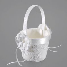 Wei/ß Weide rund Blumenkorb f/ür Blumenkinder geflochten Blumenk/örbchen f/ür Blumenm/ädchen bei der Hochzeit Streuk/örbchen