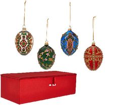 joan rivers 2015 set of 4 russian inspired egg ornaments pinterest joan rivers christmas ornaments