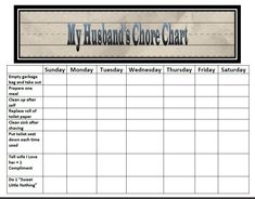 dividing household chores chart