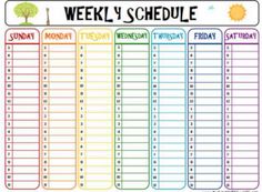 family weekly schedule