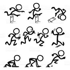 stick figure people builder building vector art illustration