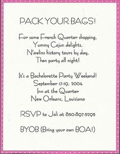 girls weekend invitation