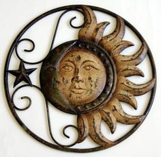 Sun And Moon Indoor Outdoor Metal Wall Art Metal Sun And Moon Wall Decor
