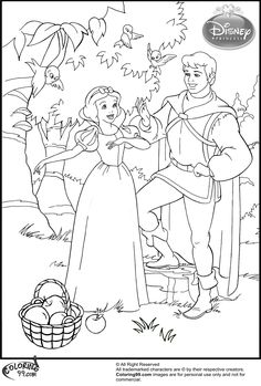Snow White Coloring Pages Book 7 Dwarfs