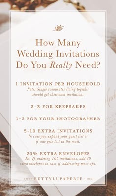 Pin this to your wedding planning board stat! Click to view the blog post where you can find out how many wedding invitations you really need–even if your guest list isn't finalized yet!  #weddingplanning #weddinginvitations #weddingchecklist #weddingplanningchecklist Wedding Prep, Wedding Planner, Rustic Wedding, Wedding To Do List