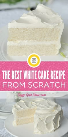 Seriously the best white cake recipe ever made from scratch and from simple ingredients you probably already have in your kitchen. This cake is so simple, I made it with my four year old daughter, Avalon (no my hands are not super tiny, those are my kids). This classic white cake recipe has a little oil to keep it super moist and has a delicious delicate crumb that melts in your mouth. You'll never need another white cake recipe! Food Cakes, Dessert Recipes