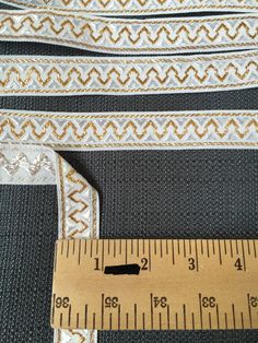 15mm GOLD /& turquoise blue jacquard embroidered ribbon applique trimming