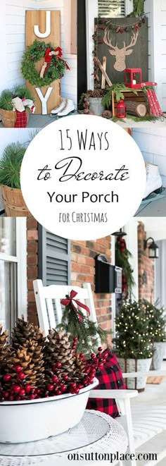 Porch Decor, Porch and Patio, Christmas Curb Appeal, Holiday Porch Ideas, Christmas Porch Decoration, Popular Pin, How to Decorate Your Porch, Christmas Porch Christmas Porch Decor, Farmhouse Christmas, Outdoor Christmas