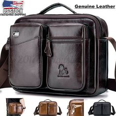 Augus Leather 16 Laptop Briefcase for Men Shoulder BagTravel Messenger Duffle Bags handbag With YKK Metal Zipper