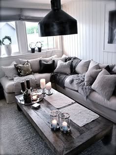 If I Go With The Grey Couch Then Might Do White Coffee Table Cozy Grey Add A Little Color And Good To Go The Couch Looks So