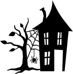 haunted house silhouettes clip art