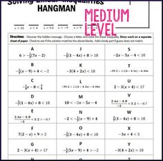 inequalities hangman solve multi step inequalities hangman style - Solving Multi Step Inequalities Worksheet inequalities hangman solve multi step inequalities hangman style - Solving Multi Step Inequalities Worksheet