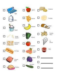 lists of groceries