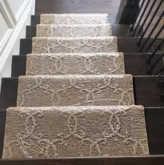 2018 Carpet Runner And Area Rug Trends Stair Steps Inspiration Patterned Carpet Runner On Dark Hardwood Stairs Staircase Flooring Home Improvement