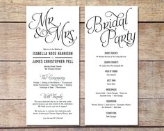 wedding program ceremony