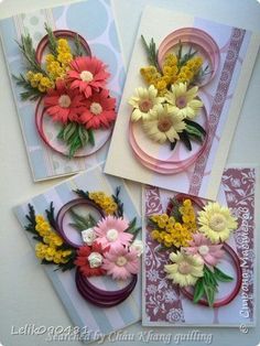 stranamasterov.ru/ The name of artist is written at the bottom, on the left - Quilling cards about 8 Mar and Mother'day 1 (Searched by Châu Khang)