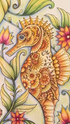 Seahorse Lost Ocean Johanna Basford Coloured By Ness Butler BooksJohanna Coloring