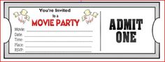 Gorgeous image with printable movie ticket invitation Universal image pertaining to printable movie ticket invitation