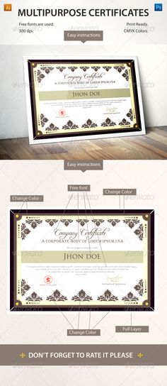 Multipurpose Certificate Template V1 Certificate templates, Ai - certificate template software Multipurpose Certificate Template V1 Certificate templates, Ai - certificate template software