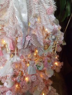 5ft Pink Shabby Dress Form Mannequin Skirt Lighted Christmas Tree W Ornaments 5ft Pink Shabby Dress Form Mannequin Skirt Lighted Christmas Tree W Ornaments