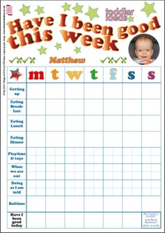 toddler sticker chart