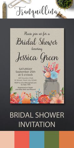 Floral Bridal Shower Invitation Rustic Bridal Shower Invitation Floral Bridal Shower Invitation Rustic Bridal Shower Invitation