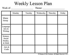 lesson plan template weekly