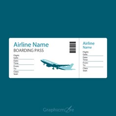 Free Boarding P Template Google Search Homeschool About Airline Blue Boarding P Template Design Free Vector File
