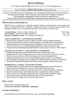 store manager resume