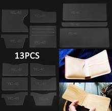 13 Adet Yeni Seffaf Akrilik Cuzdan Desen Sablon Sablon Seti Deri El Sanatlari Diy Araci Dikis Desen Dikis Sablonlar Stencil Cuzdan Desenler