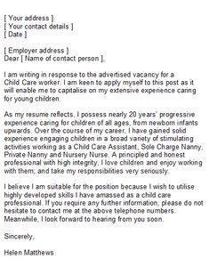 child care cv example