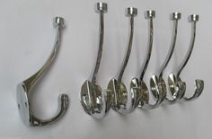 CHROME ART DECO COAT HOOKS VINTAGE HANGERS HOOK DOOR HANDLES KNOBS