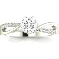 Perfect Temporary Engagement Rings To Propose With Diamonfire 0 58 Ctw 14k White Gold Elegant Twisting Split Shank Engagement Ring W Round 5 Carat