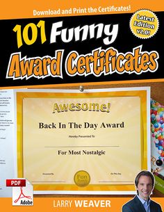 printable funny work awards certificate of appreciation random