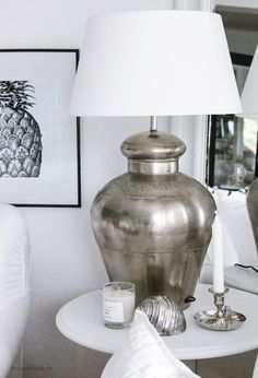 Lamp Luxury Pewter Prema Punched Metal Pewter Punched Metal Prema Table Lamp