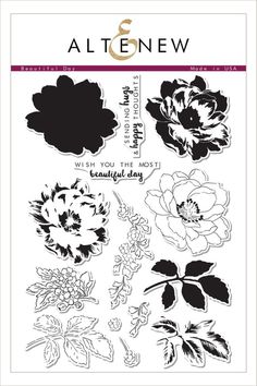 Hampton Art Cling Rubber Stamp Set Artistic Whimsical Flower Garden Lotus