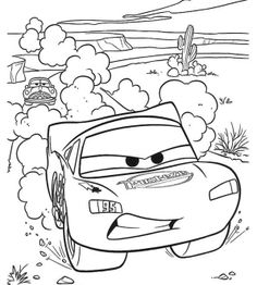 Cars Mcqueen Hudson Track Race Coloring Pages